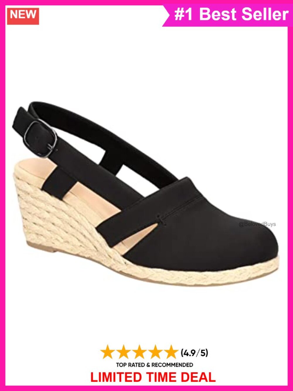 Womens Wedges Sandals Platform Espadrilles Slingback Closed-toe Clogs